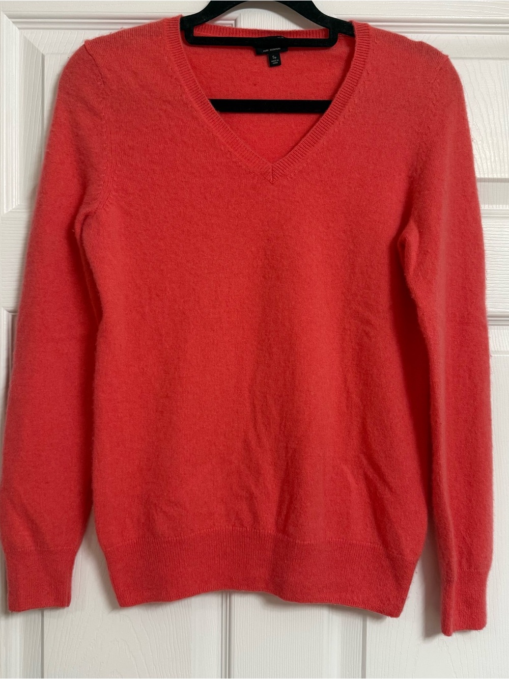 Talbots Women’s Cashmere V-Neck Sweater in Coral Red